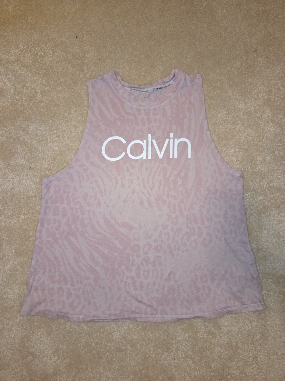 Calvin Klein Pink Animal Print Muscle Tank